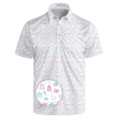 HOTGolf Polos for Men Funny Moisture Wicking Golf Shirts Performance Quick-Dry Polo Shirts Short Sleeve