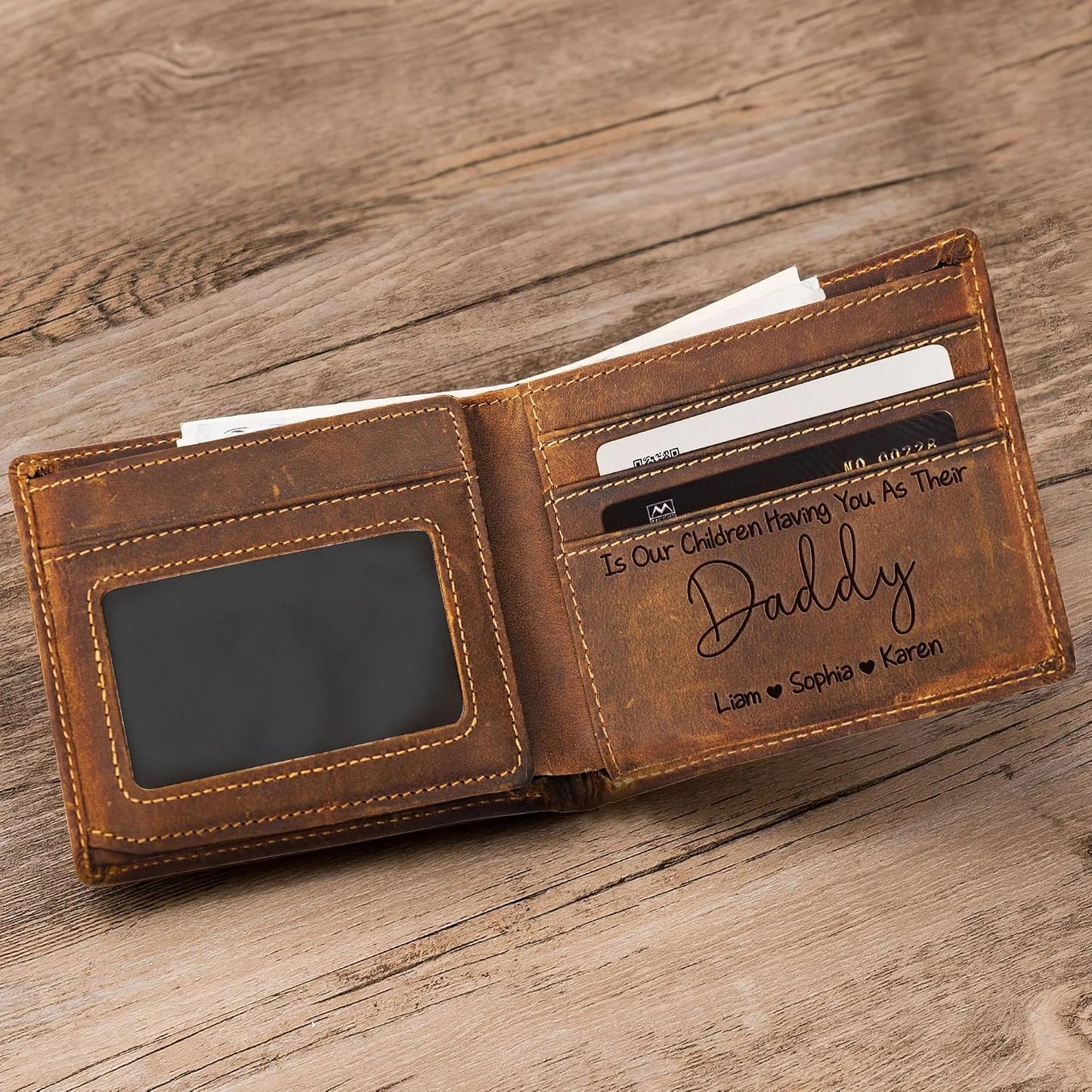 HOTThe Only Thing Better Than Having You As My Husband Is Our Children Having You As Their Daddy - Personalized Leather Walle, Gifts From Wife - Having You As A Dad - Personalized Leather Wallet