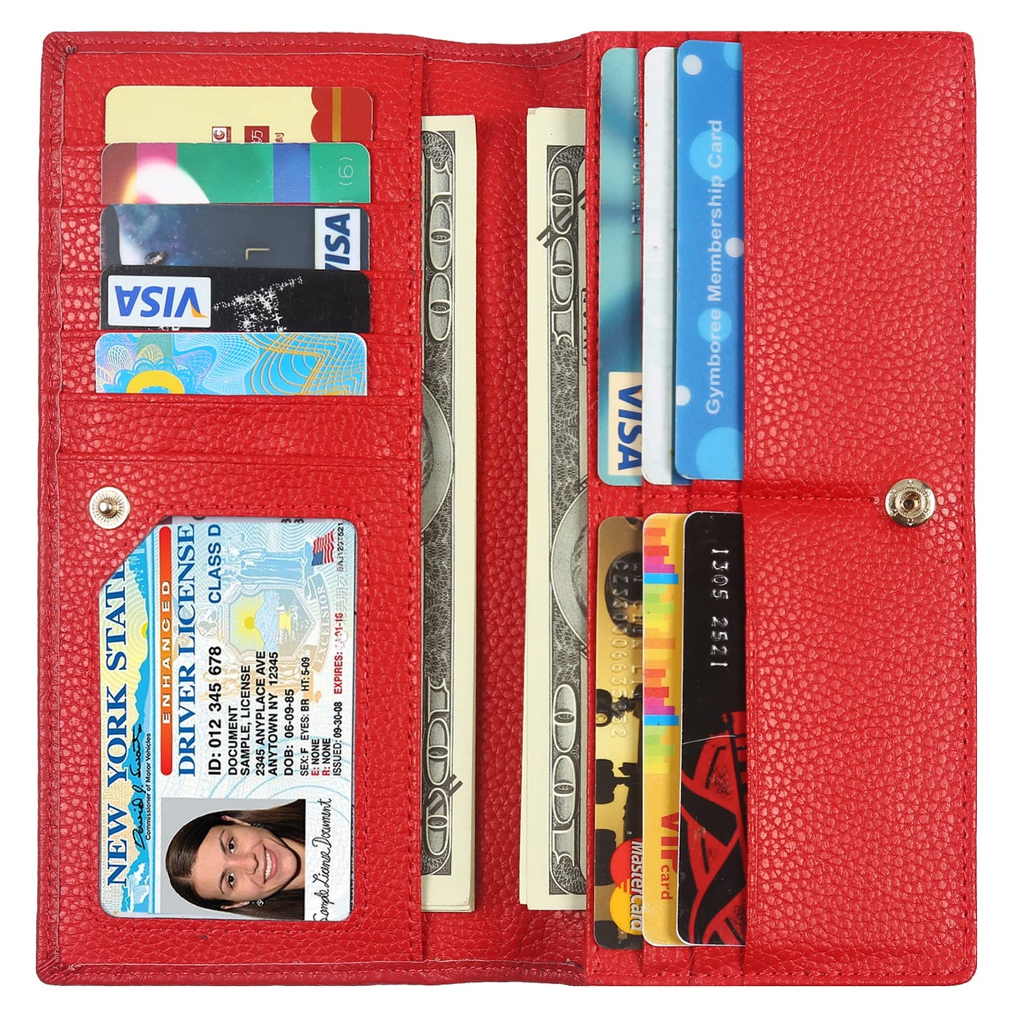 HOTLavemi Ultra Slim Thin Leather Women Wallet RFID Blocking Credit Card Holder Bifold Long Ladies Billfold