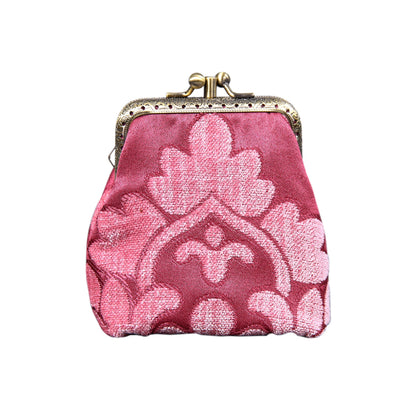 HOTCarpet Bag Double Kiss Clasp Coin Purse Pouch,Vintage Change Wallet Card Holder