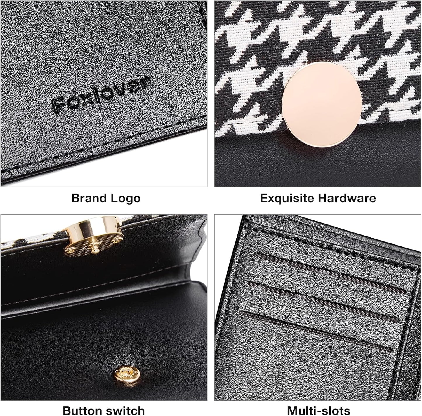 HOTFOXLOVER Small Wallet for Women RFID Blocking Credit Card Case Tri-fold Women's Wallet