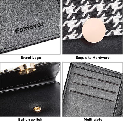 HOTFOXLOVER Small Wallet for Women RFID Blocking Credit Card Case Tri-fold Women's Wallet
