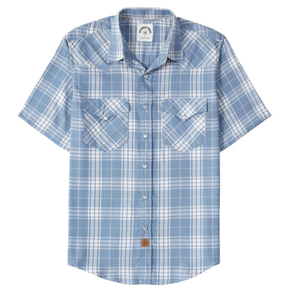 HOTDubinik® Viscose Made from Bamboo Mens Short Sleeve Shirts Plaid Shirt Western Cowboy Pearl Snap Casual Plaid Shirts for Men