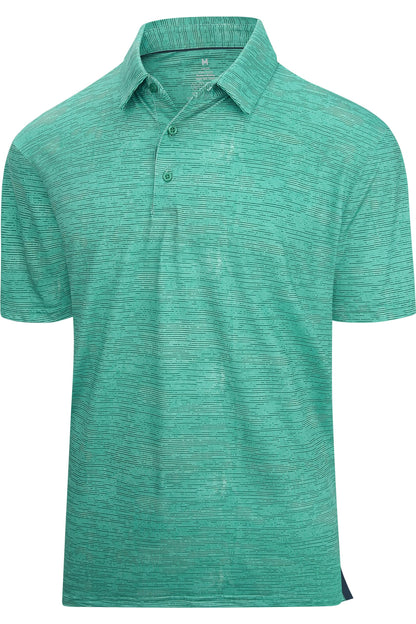 HOTEsabel.C Jacquard Golf Shirts for Men Dry Fit Short Sleeve Collared Polo | Moisture Wicking, Athletic Fit, 4-Way Stretch for Comfort, Wrinkle Free, Lightweight, Ideal for Golf, Casual & Work Wear