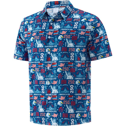 HOTMen's Casual Button Down Shirts Regular Fit Short Sleeve Hawaiian Shirt for Men