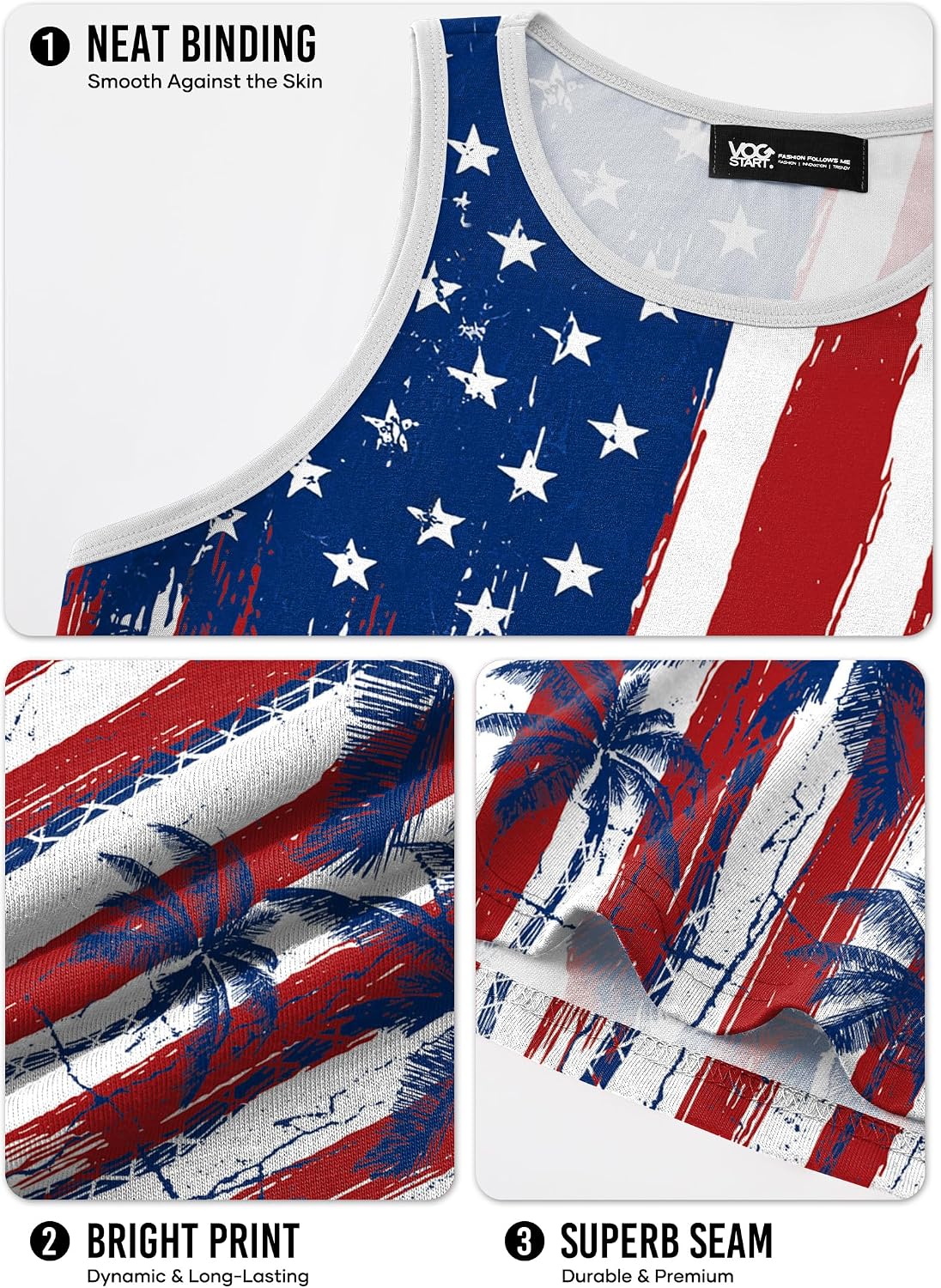 HOTVOGSTART Mens Hawaiian Beach Tank Tops Summer Vacation Muscle Top Graphic Sleeveless Shirts (S-3XL)