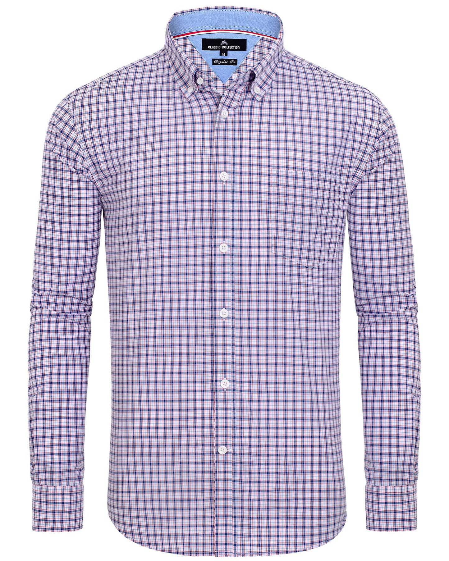 HOTAlimens & Gentle Men's Plaid Button Down Shirts Cotton Long Sleeve Dress Shirts Regular Fit Gingham Shirts