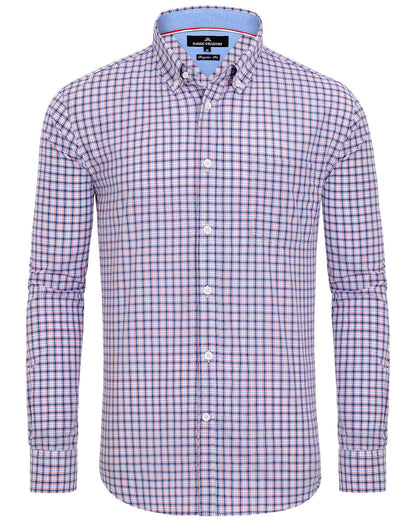 HOTAlimens & Gentle Men's Plaid Button Down Shirts Cotton Long Sleeve Dress Shirts Regular Fit Gingham Shirts