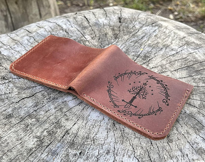 HOTWhite Tree Wallet Ring, Gift for Him, Bifold Mens Wallet, Handmade Leather Wallet, Mens Gift For Father, Husband Gift, Boyfriend Gift k602