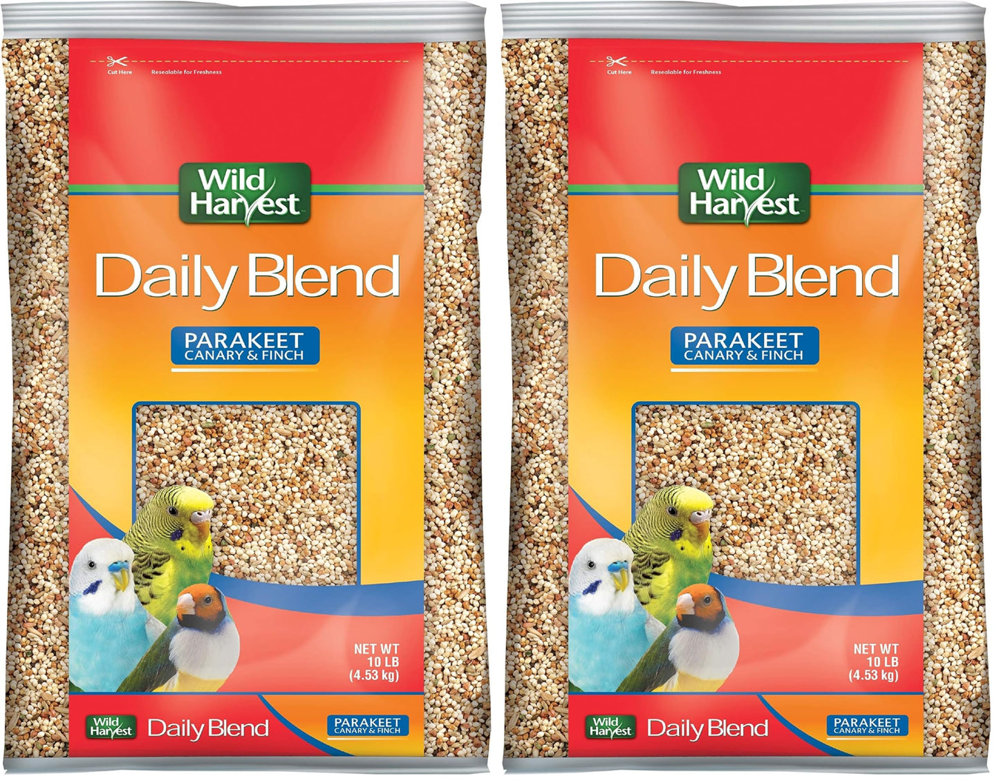 HOTWild Harvest Daily Blend Nutrition Diet for Parakeet, Canary and Finch 10 Pounds, Orange flavour