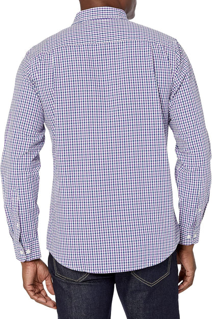 HOTAmazon Essentials Men's Regular-Fit Long-Sleeve Casual Poplin Shirt, Button Front, Business Casual, Collared
