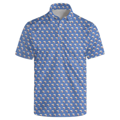 HOTGolf Polos for Men Funny Moisture Wicking Golf Shirts Performance Quick-Dry Polo Shirts Short Sleeve