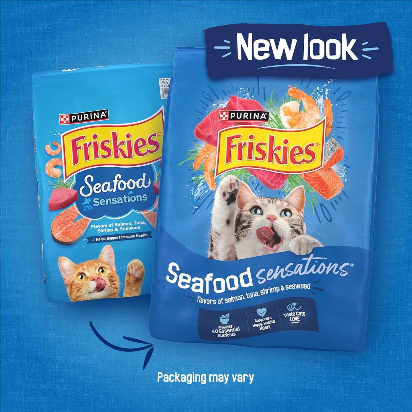 HOTPurina Friskies Dry Cat Food Seafood Sensations With Salmon, Tuna, and Shrimp Flavors - 22 lb. Bag