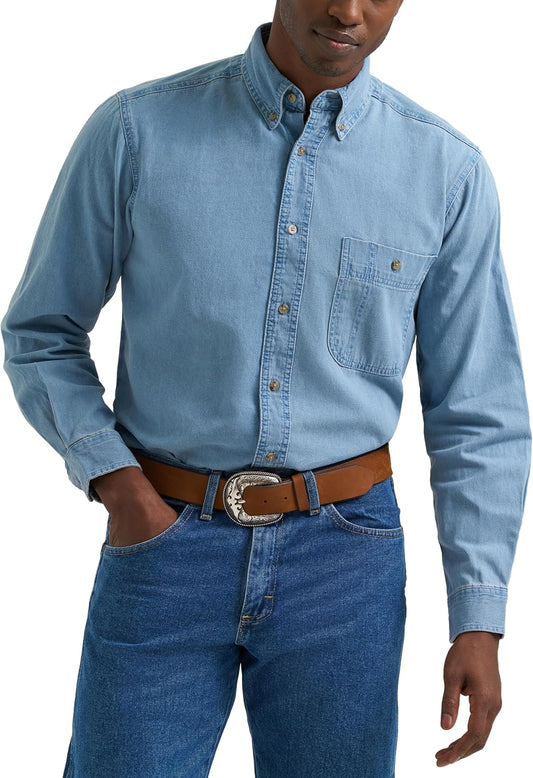 HOTWrangler Men's Denim Button Down Shirt