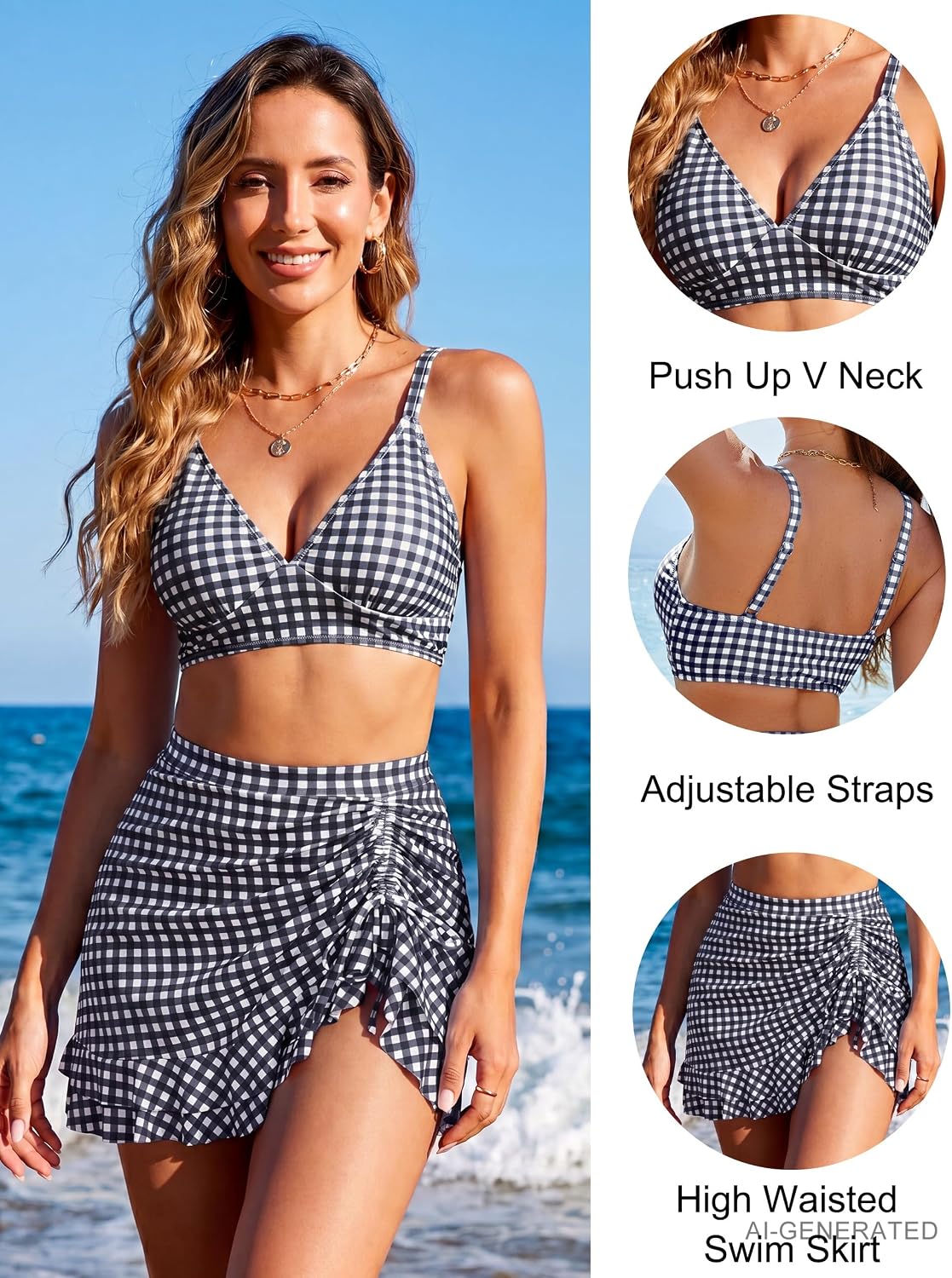 HOTBlooming Jelly Women's High Waisted Bikini Sets Tummy Control Bathing Suit Two Piece Swim Suit 2026 Retro Swimsuit