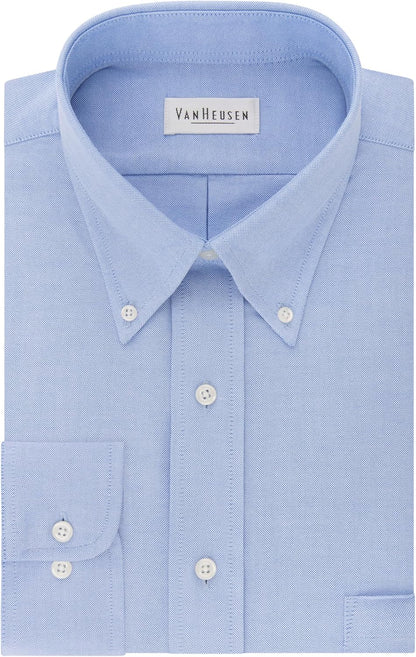 HOTVan Heusen Men's Regular Fit Oxford Solid Buttondown Collar Dress Shirt