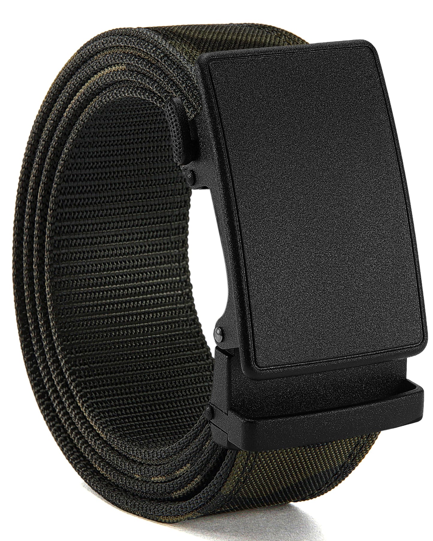 HOTCHAOREN 1.5" Nylon Ratchet Belts for Men - Adjustable Casual Work Belt with Slide Buckle - Trim to Fit