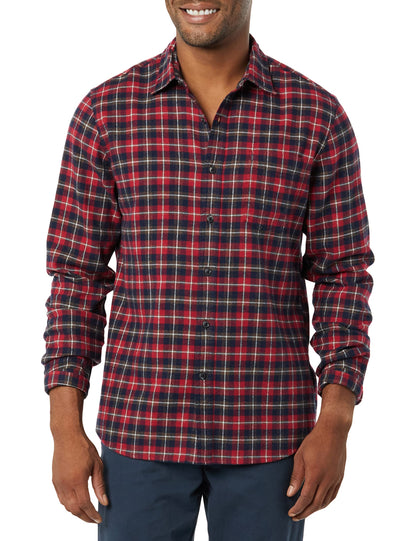 HOTAmazon Essentials Men's Slim-Fit Flannel Shirt, Long Sleeve Button Down Plaid