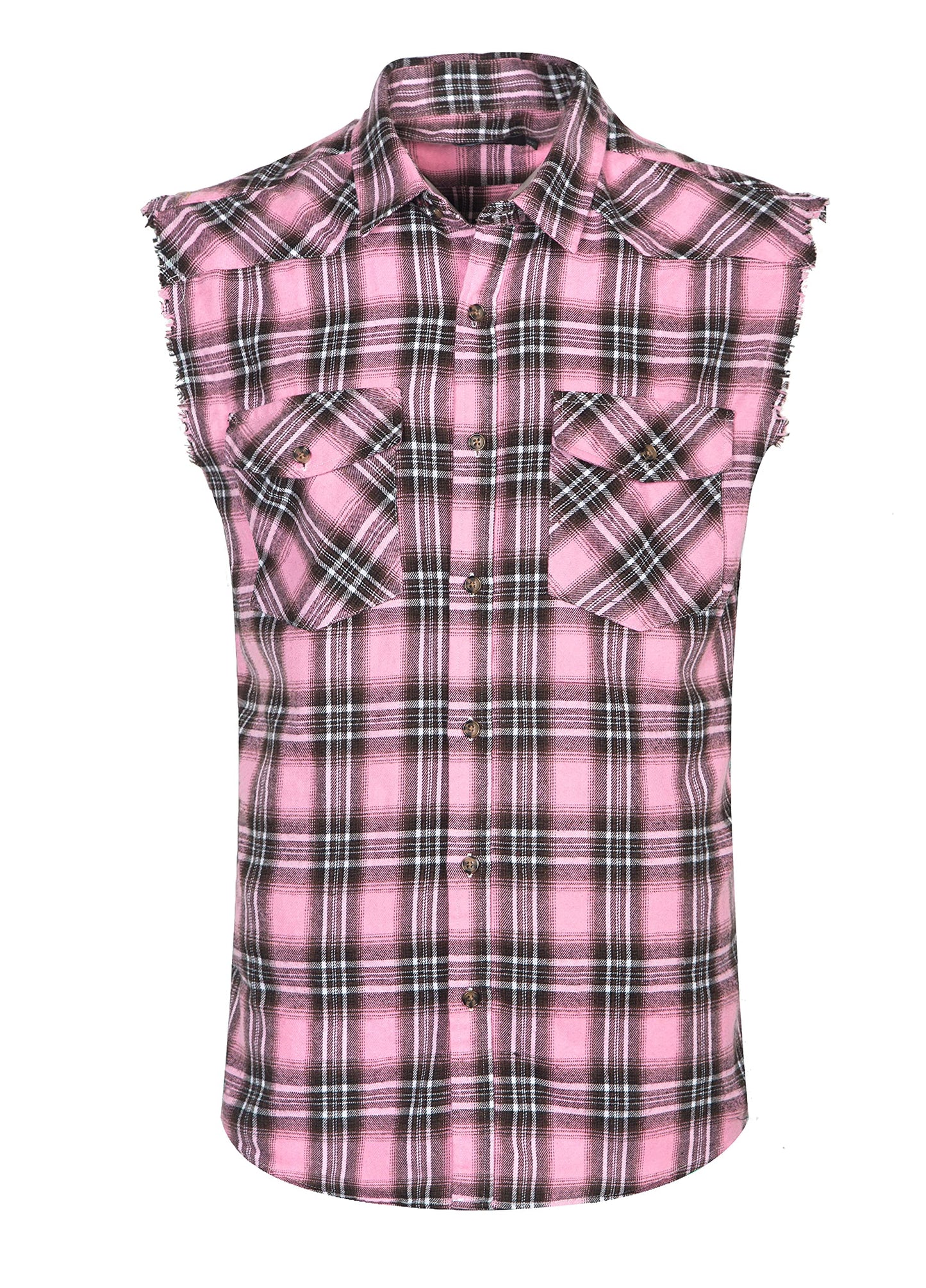 HOTMen's Casual Flannel Plaid Shirt Sleeveless Plus Size Vest