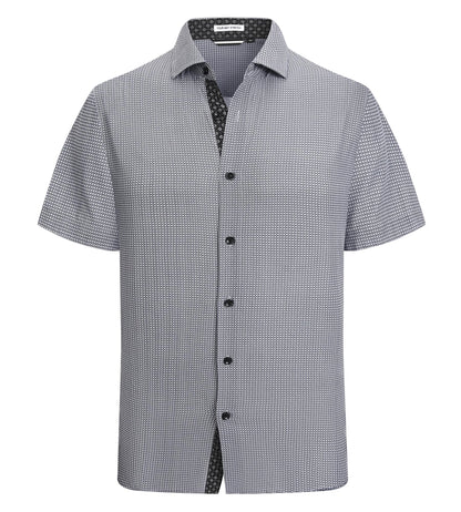 HOTAlex Vando Mens Printed Dress Shirts Easy Care Button Down Shirt | Four-way flexible weave, Inner collar & cuff contrast, Anti-wrinkle texture, Lightweight, Great present for male relatives