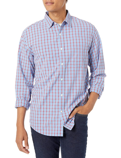 HOTAmazon Essentials Men's Regular-Fit Long-Sleeve Casual Poplin Shirt, Button Front, Business Casual, Collared