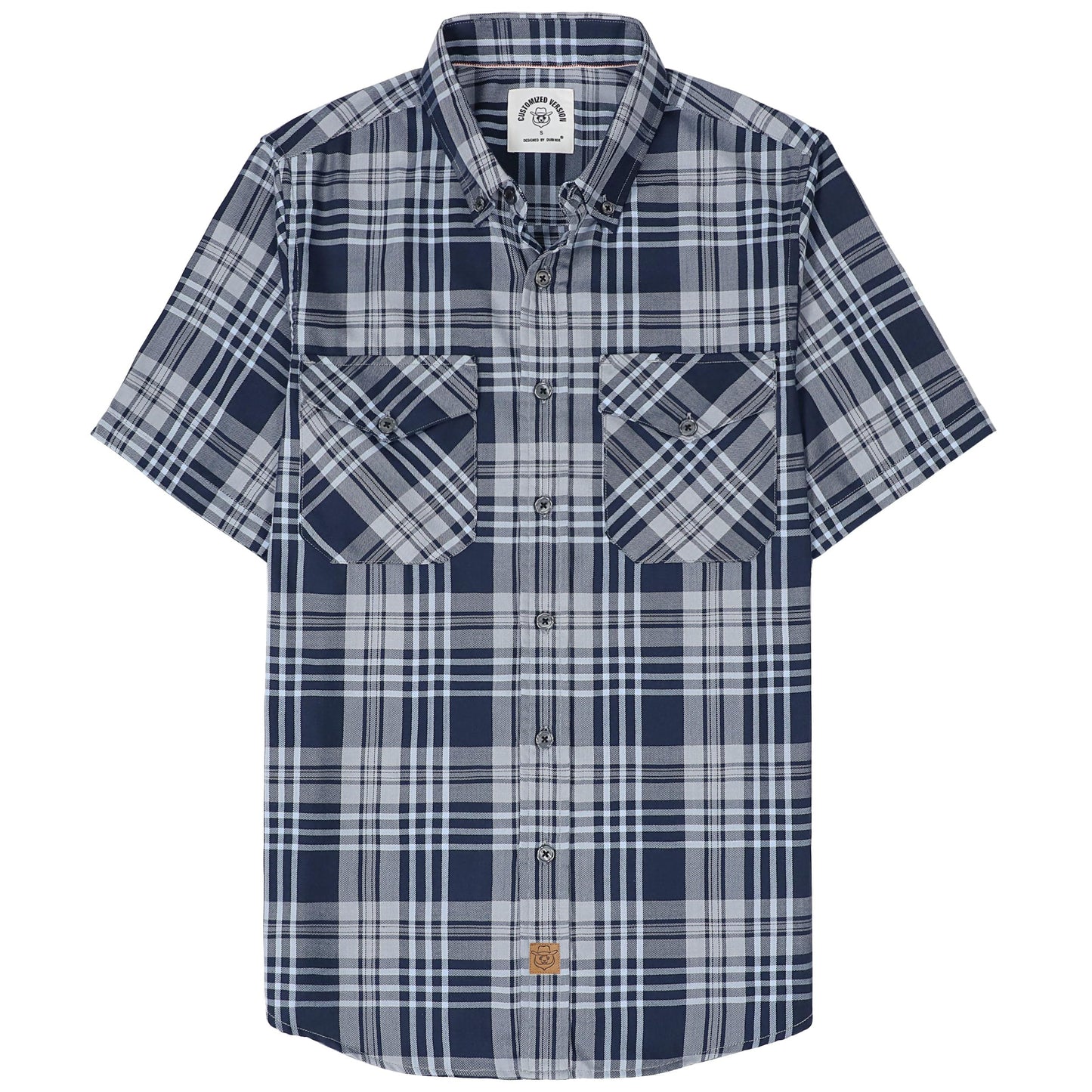 HOTDubinik® Mens Short Sleeve Button Down Two Pockets Soft Vintage Regular Fit Vintage Fishing Casual Shirts