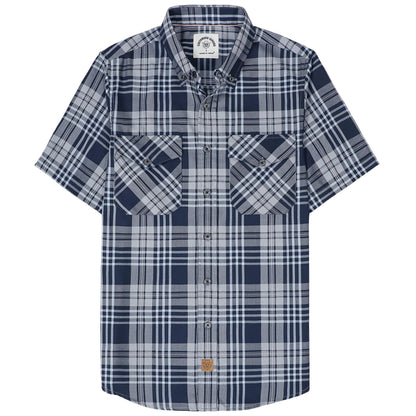 HOTDubinik® Mens Short Sleeve Button Down Two Pockets Soft Vintage Regular Fit Vintage Fishing Casual Shirts