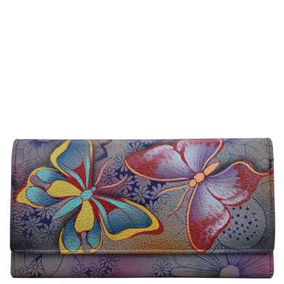 HOTAnna by Anuschka Women's Hand Painted Genuine Leather Multi Pocket Wallet