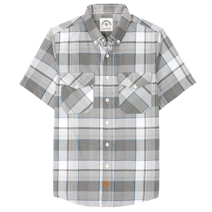 HOTDubinik® Mens Short Sleeve Button Down Two Pockets Soft Vintage Regular Fit Vintage Fishing Casual Shirts