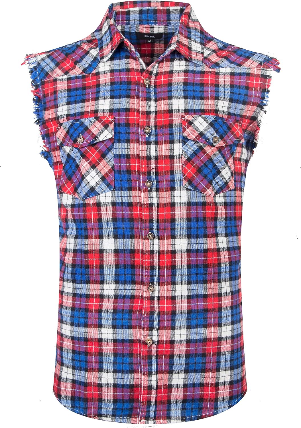 HOTMen's Casual Flannel Plaid Shirt Sleeveless Plus Size Vest