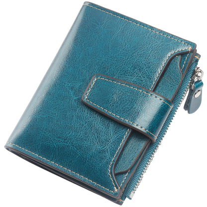 HOTLavemi Small Compact Women Wallet RFID Blocking Genuine Leather Bifold Purse with ID Windows