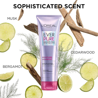 HOTL'Oreal Paris EverPure Moisture Shampoo and Conditioner Set, Sulfate-Free Hair Care for Dry or Color-Treated Hair with Rosemary Botanicals, 17 Fl Oz Set
