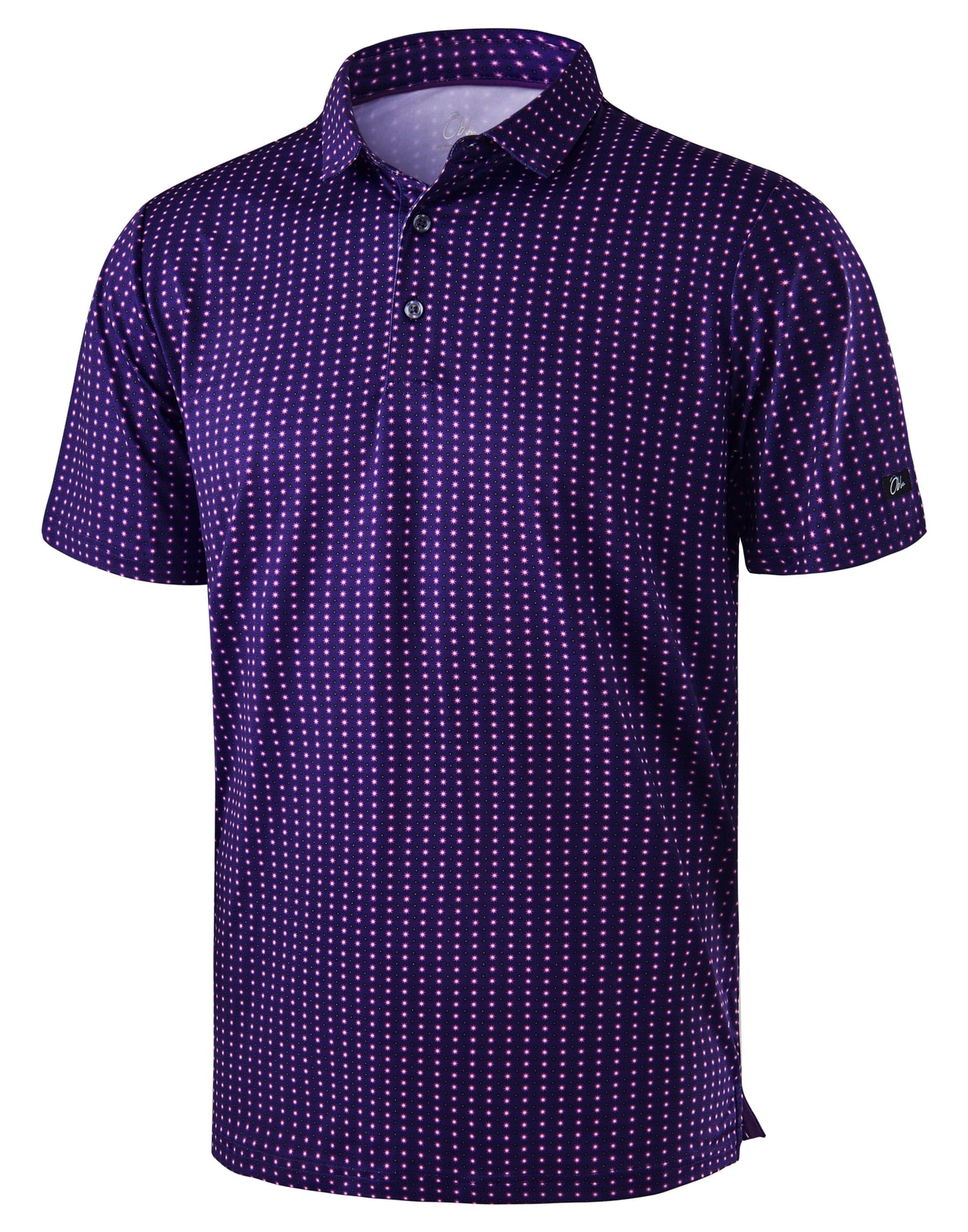 HOTObla Mens Golf Polo Shirts Short Sleeve Dry Fit Performance Moisture Wicking Casual Print Collared Golf Shirts for Men