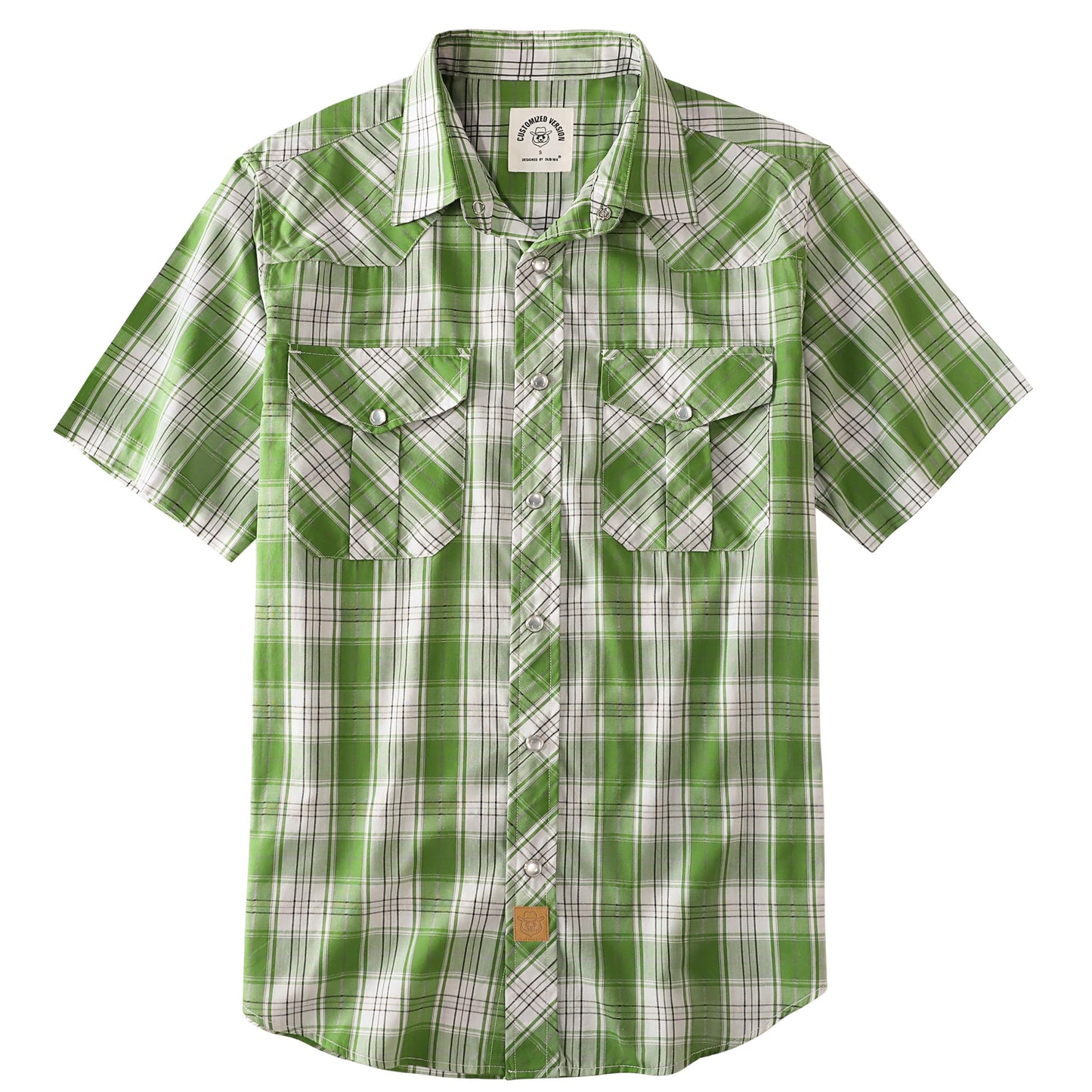HOTDubinik® Western Shirts for Men Short Sleeve Plaid Pearl Snap Shirts for Men Button Up Shirt Cowboy Casual Work Shirt
