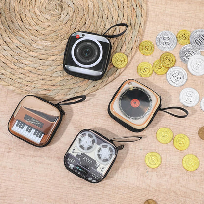 HOT24 Pcs Mini Purse Keychain Set Retro Coin Purse Bulk for Change Earbuds Jewelry Pills Cable Storage Mini Coin Bank Keychain Zipper Pouch for Women Men Gifts Mini Coin Purse Keychain Assorted 12 Styles