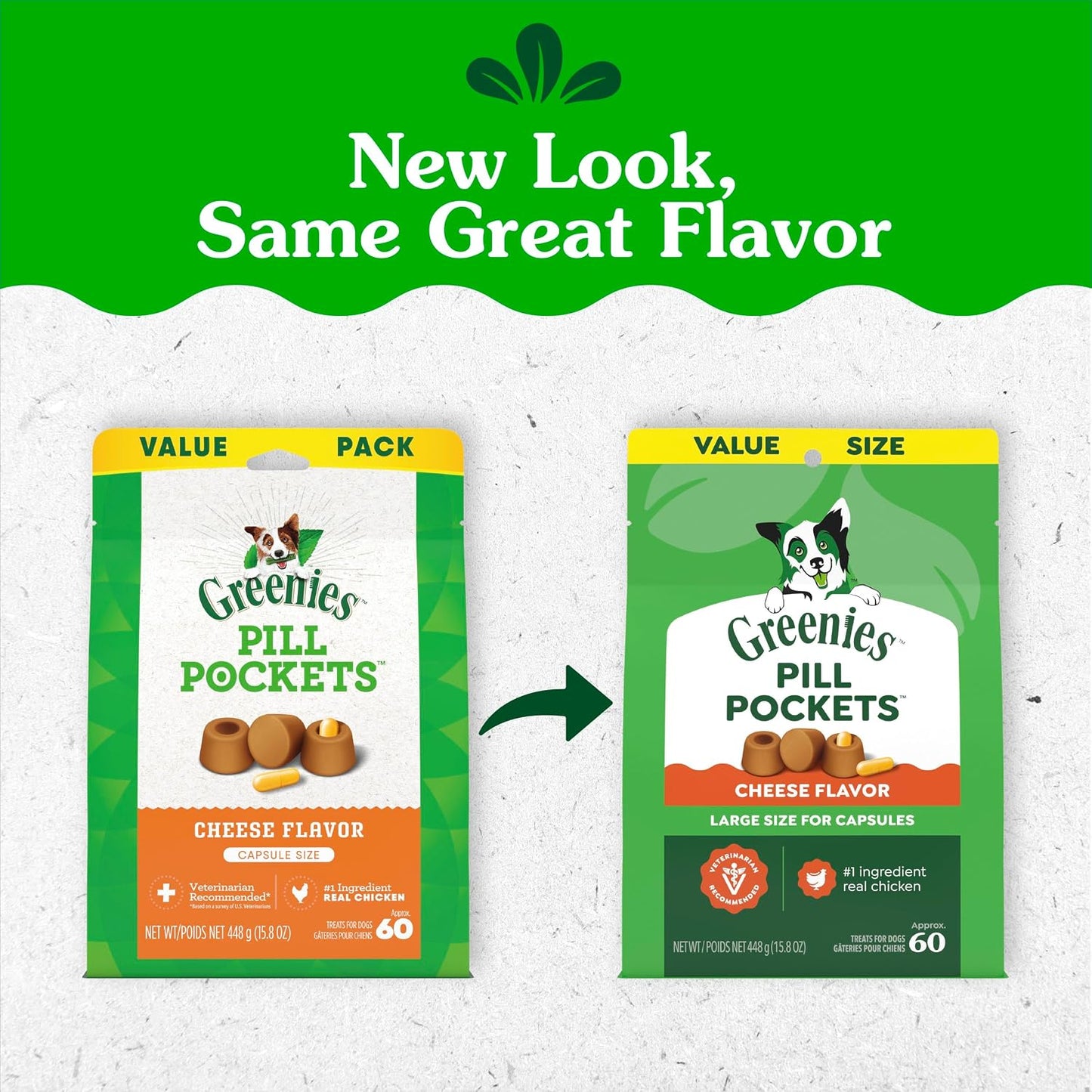 HOTGreenies Pill Pockets Large Size Dog Treats, Cheese Flavor, 15.8 oz | Vet-recommended, capsule size, low calorie, odor masking, stress- and mess-free medication experience