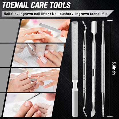 HOTToenail Clippers for Seniors Thick Toenails, Aucurwen Heavy Duty Toe Nail Clippers Adult Thick Nails Long Handle, Large Toenail Clippers for Thick Nails 7Pcs