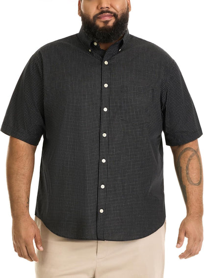HOTVan Heusen Men's Big and Tall Wrinkle Free Short Sleeve Button Down Shirt, No-Tuck Length, Comfortable Stretch Fabric