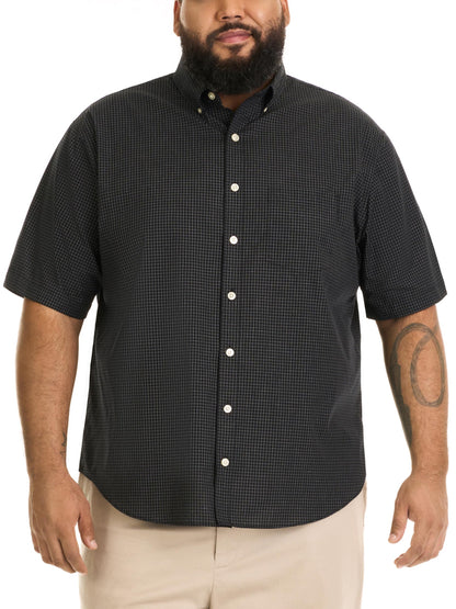 HOTVan Heusen Men's Big and Tall Wrinkle Free Short Sleeve Button Down Shirt, No-Tuck Length, Comfortable Stretch Fabric