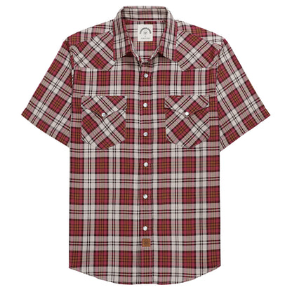 HOTDubinik® Viscose Made from Bamboo Mens Short Sleeve Shirts Plaid Shirt Western Cowboy Pearl Snap Casual Plaid Shirts for Men
