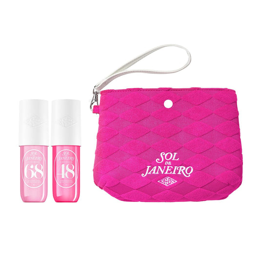 HOTSol de Janeiro Giftable Set | Two Travel Size Hair & Body Fragrance Mist with Pink Pouch | Cheirosa 68 & Cheirosa 48, 3 fl oz ea | Amazon Exclusive | $72 Value