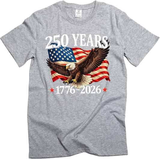 HOTSilver Lake T-shirts 250 Years US Independence Day T-Shirt 4th of July 1776-2026 Patriotic Tee