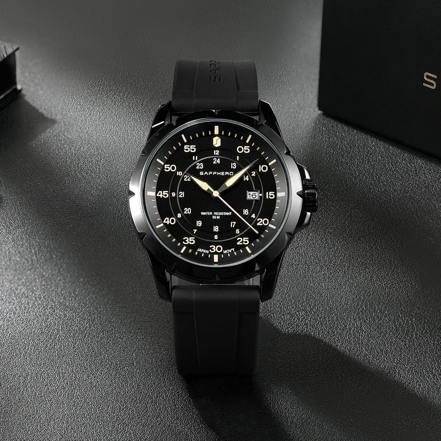 HOTSAPPHERO Mens Watch 50M Waterproof Luminous Quartz Analog Watches with Date Display Casual Stylish Work Business Classic Silicone Strap Men's Wrist Watches Elegant Gifts for Men