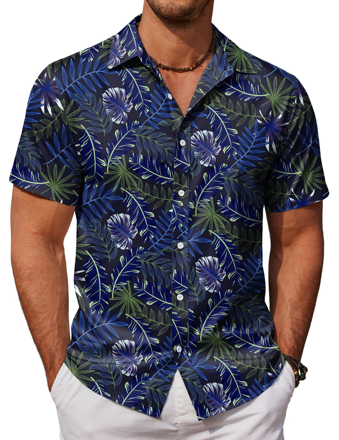 HOTCOOFANDY Mens Hawaiian Shirts Short Sleeve Button Down Aloha Shirt Casual Beach Clothes