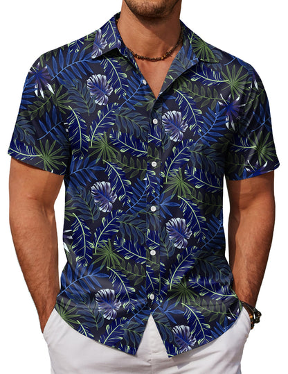 HOTCOOFANDY Mens Hawaiian Shirts Short Sleeve Button Down Aloha Shirt Casual Beach Clothes