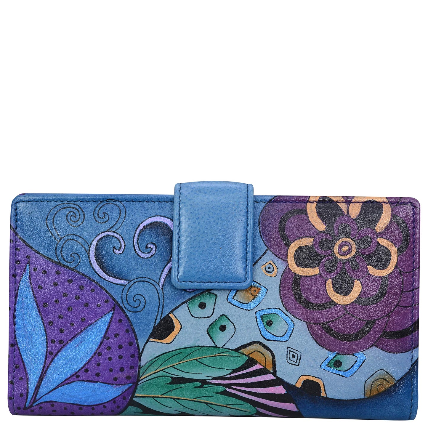 HOTAnna by Anuschka Women's Hand Painted Genuine Leather Two Fold Organizer Wallet