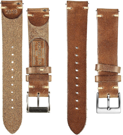 HOThemsut h Leather Watch Bands for Men, Horween Quick Release Leather Watch Strap Vintage Watch Replacement Wrap of 18mm, 20mm, 22mm