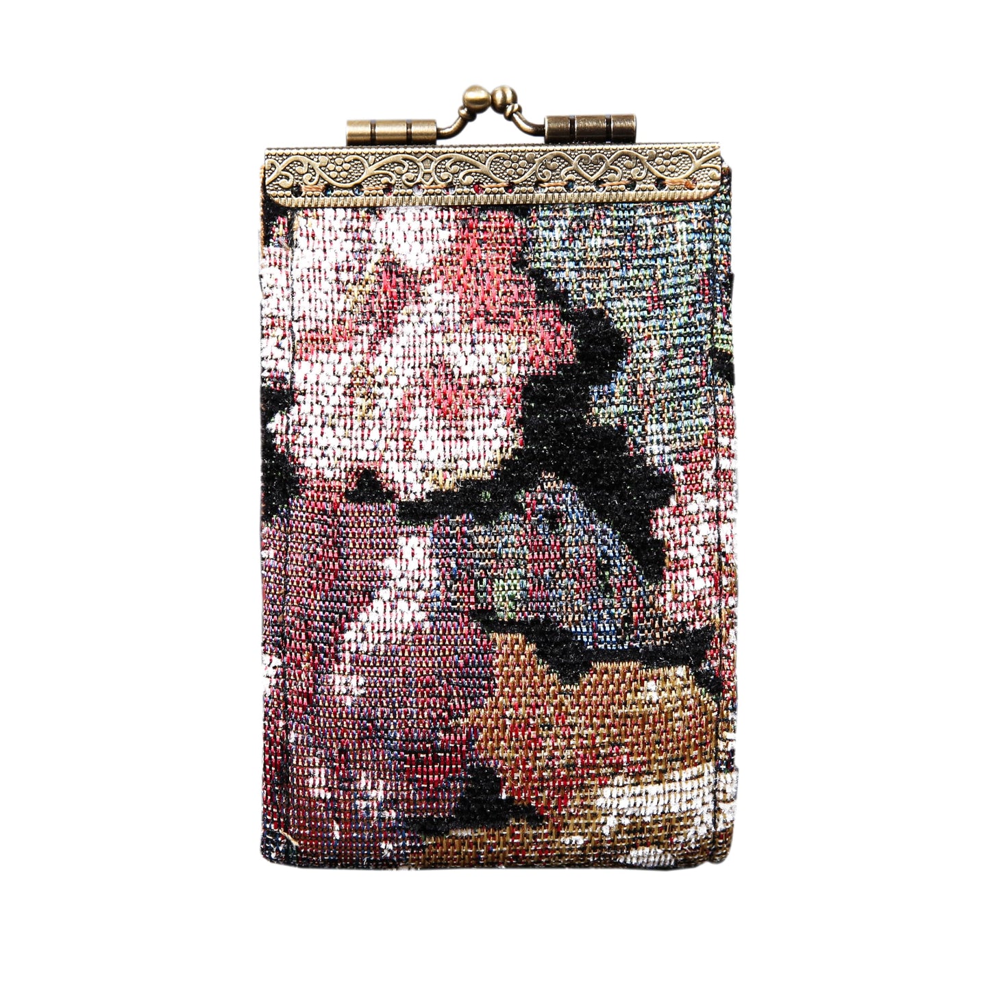 HOTAngelina's Palace Carpet Wallet Vintage Kiss Lock ID Pouch,Clasp Card Holder