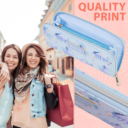 HOTDisney Eeyore Wallet Purses for Women, Teens, Card Holder, Coin Purse, Travel Wallet, Cute Zipper Long Clutch Accessory, Gifts for Women