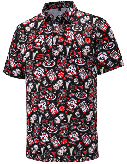 HOTMens Golf Polo Shirts Short Sleeve Moisture Wicking Dry Fit Performance Casual Funny Golf Polo Shirts for Men